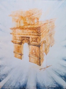 "Arc de triomhe" aquarelle 24x46